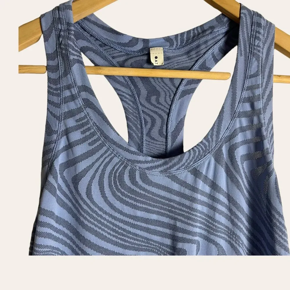 Athleta Blue Momemtum Space Dye Racerback Workout Tank Top Size S